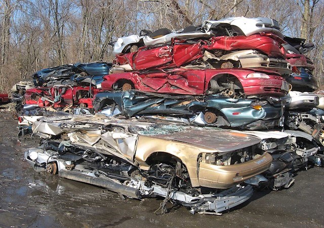 Image of compacted cars in Kildare, cars in Kildare are disposed of by ED Scrap Cars and end of life vehicle certificates in Kildare are issued by ED Scrap Cars