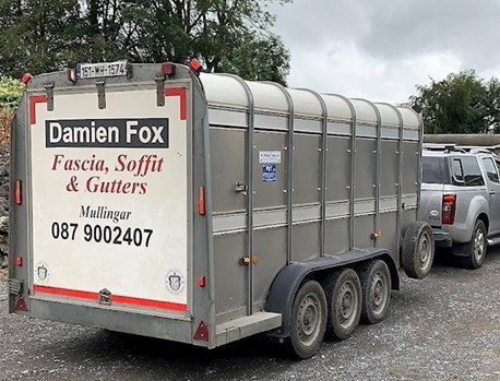 Seemeless gutter service van, used in Westmeath by Damien Fox