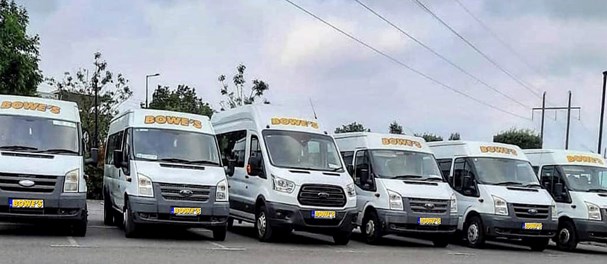 Fleet of minibuses from Bowe's Minibus Service
