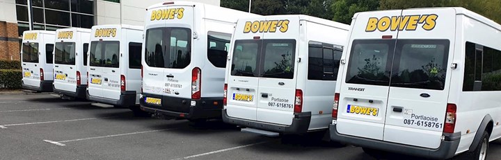 image of minibus fleet from Bowe's Mini Bus Service