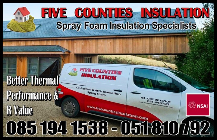 Spray foam insulation Wicklow - Five Counties Spray Foam insulation Wicklow Header