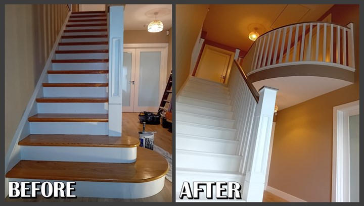 Staircase spray painting in Kildare carried out by Daithi Murphy Spray Painting