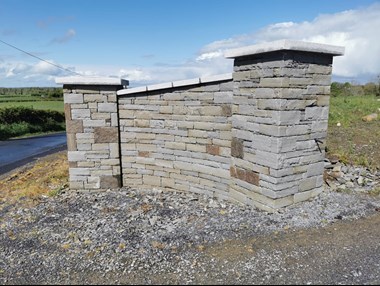 stone piers in Westmeath built by Roundtower Stoneworks.