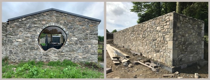 Image of stone wall in Meath constructed by Robert Cotter, exterior stonework in Navan, Bettystown, Trim and Meath is constructed by Robert Cotter