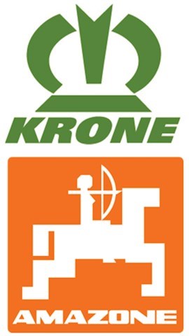Image of Krone and Amazone logos, Krone and Amazone spare parts in Offaly are available from Swaine Agri Services