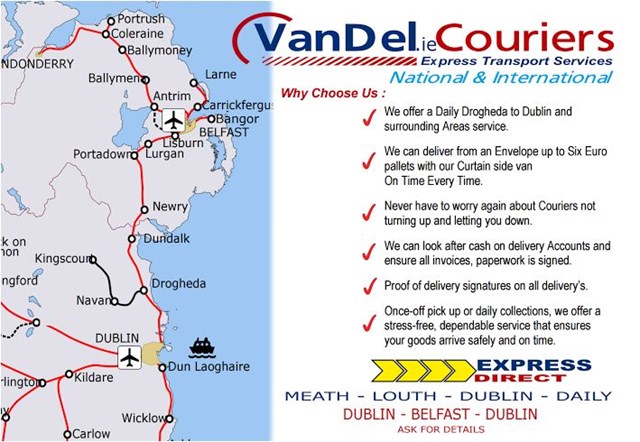 Couriers service Drogheda.