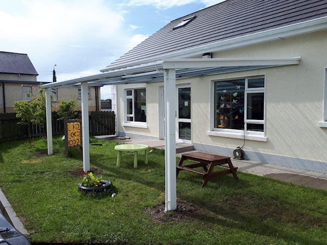 Image shows residential canopy in Westmeath installed by Cover All Canopies